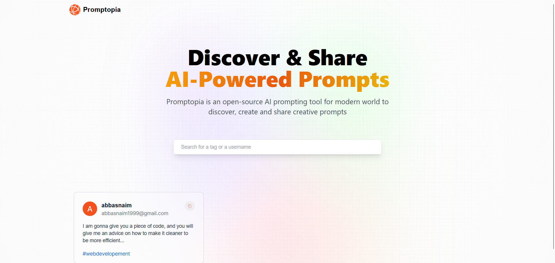 Promptopia - Sharing Prompts Together